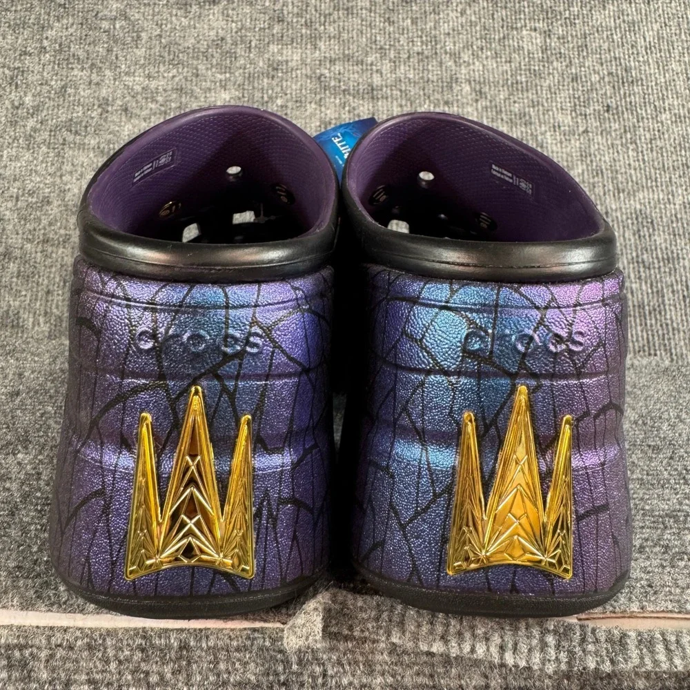 NWT Crocs Disney Snow White Evil Queen Siren Black Purple Platform 209827-001